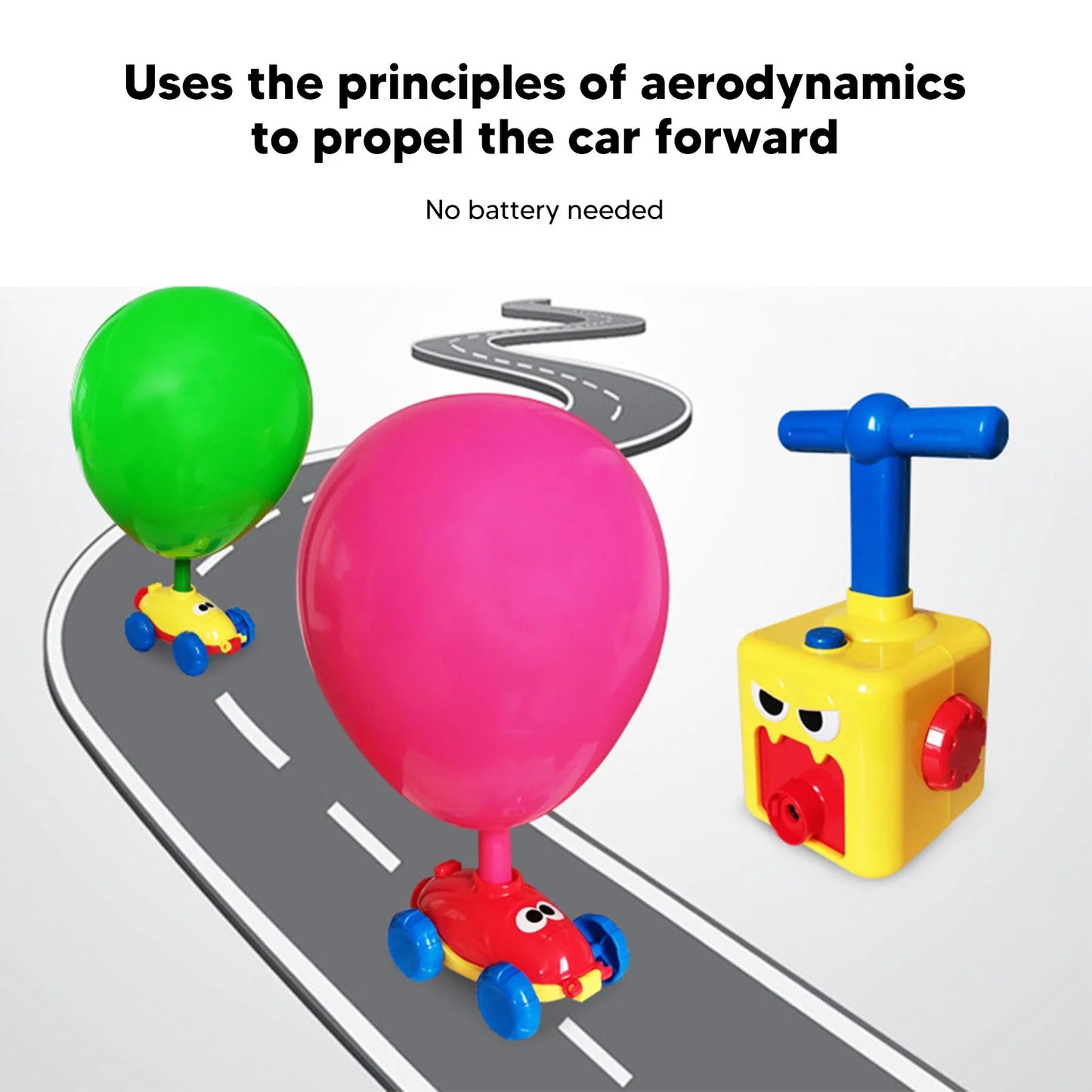 Air Powered Balloon Car Press Inertia Car Cartoon for Kids - Evergreen Toy Store