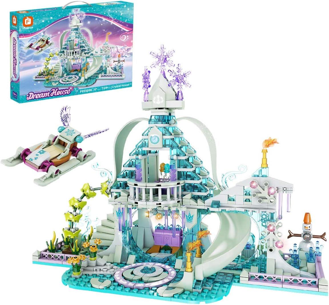 Frozen Elsa Castle Crystal House Building Blocks Evergreen Toy