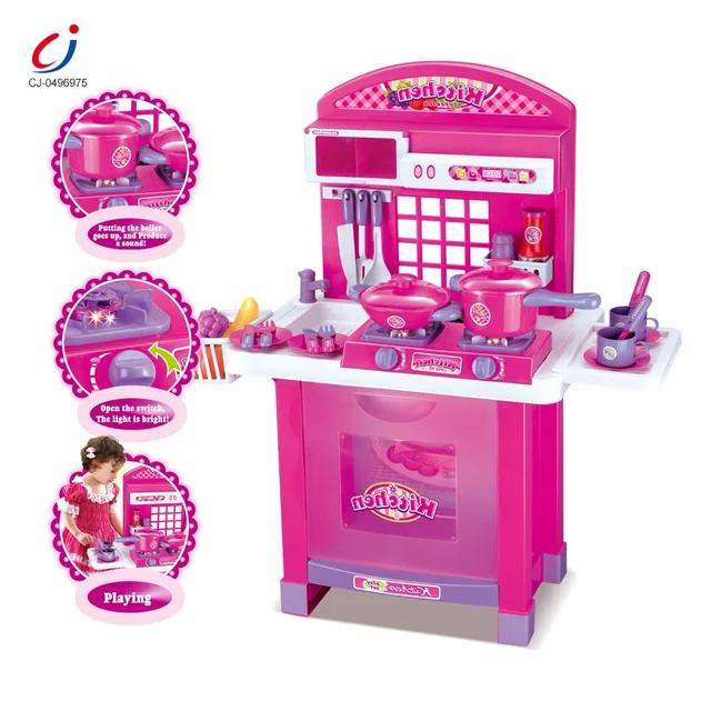 Kitchen Set with Light, Sound, Utensils & Play Food - Evergreen Toy Store