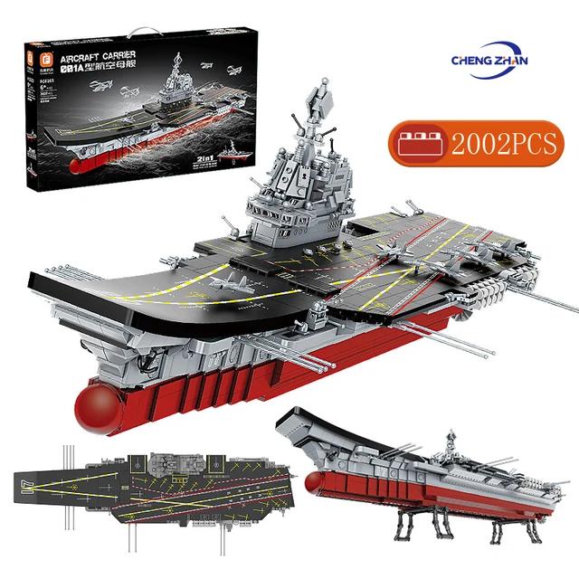 Navy Aircraft Carrier Ship 2 in 1 Model Building Blocks - Evergreen Toy Store