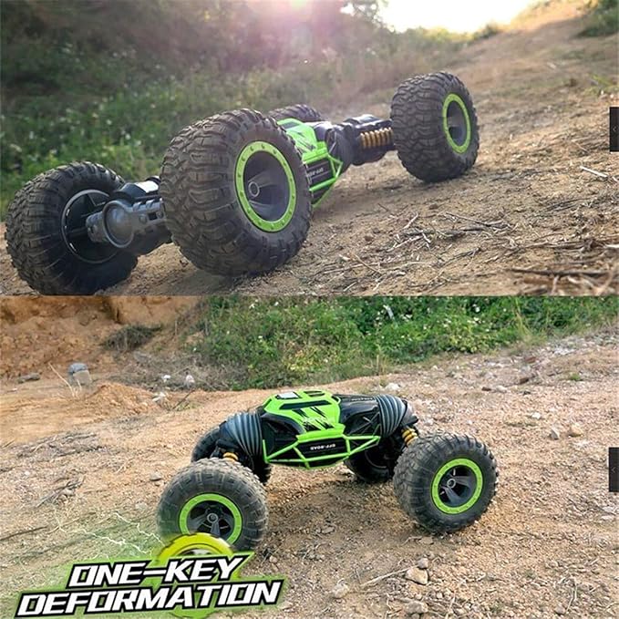 One Click Deformation 4-WD Leopard King Remote Control Car(Blue) - Evergreen Toy Store