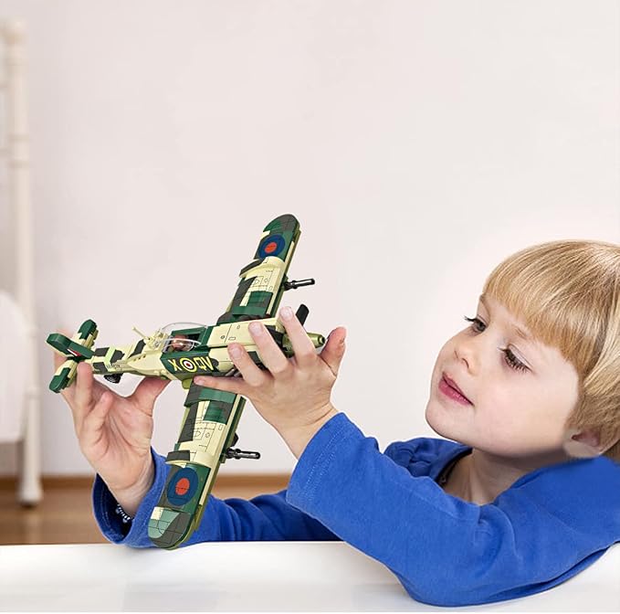 Fighter Plane Spitfire Building Blocks Kit - Evergreen Toy Store