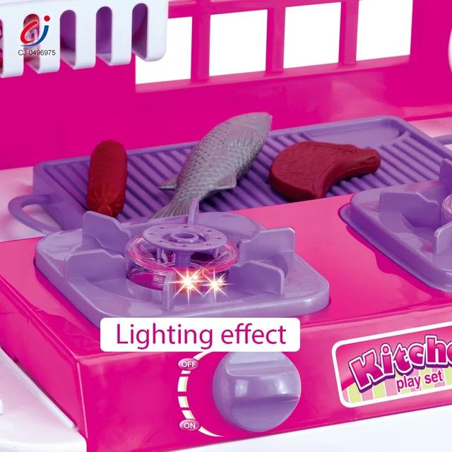 Kitchen Set with Light, Sound, Utensils & Play Food - Evergreen Toy Store