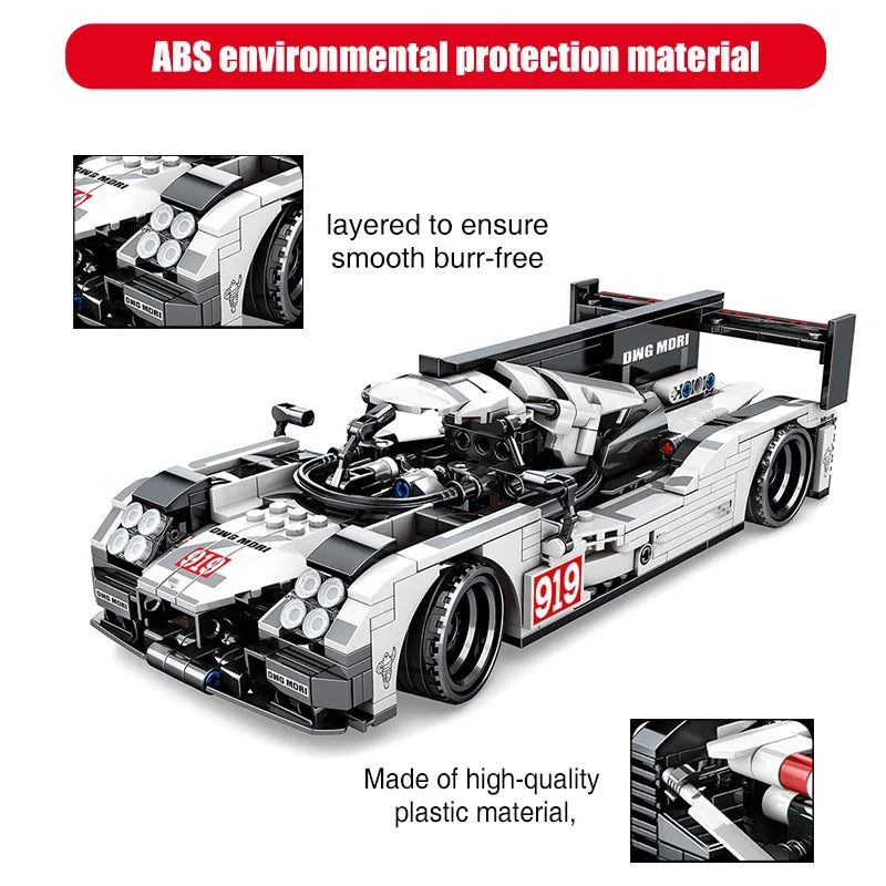 Porsche supercar model pull-along car assembly toy | 727PCS - Evergreen Toy Store