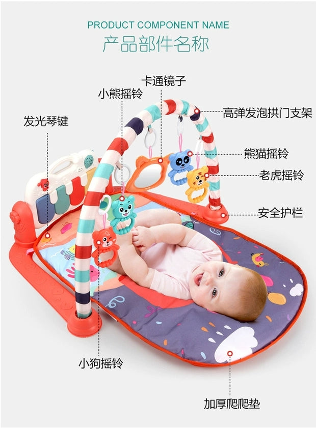 Evergreen Baby Tummy Time Activity Play Mat with Interactive Music