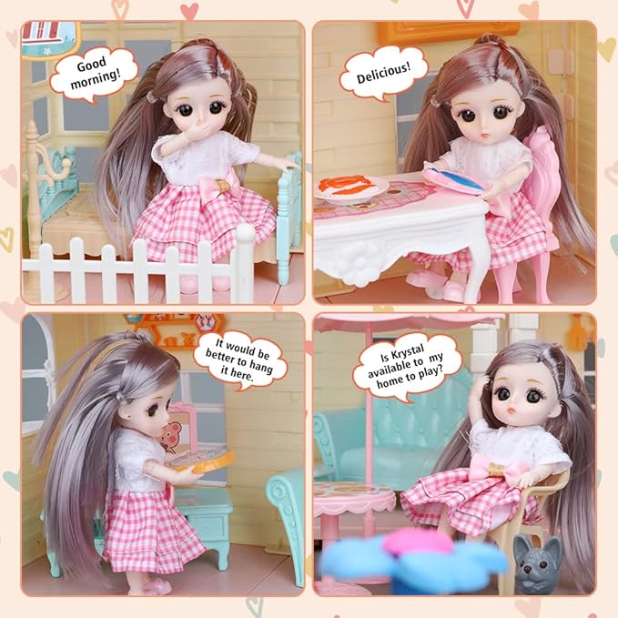 Doll House DIY Assembly Princess Villa Toy with 95PCS - Evergreen Toy Store