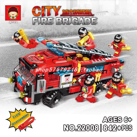 10in1 City Fire Brigade Truck Building Blocks - Evergreen Toy Store