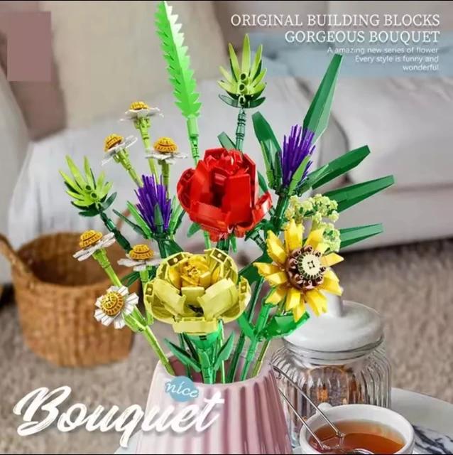 Brick Flower Bouquet Building Kit-Panlos - Evergreen Toy Store