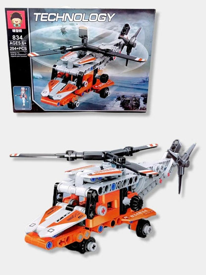 Technology Helicopter DIY Engineering Building Blocks | 204PCS - Evergreen Toy Store