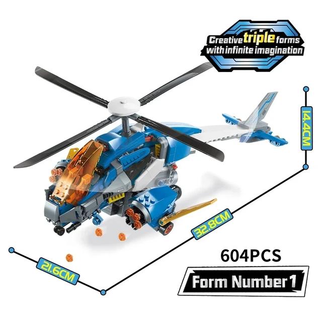 Qman Helicopter 3in1 Building Blocks Set - Evergreen Toy Store