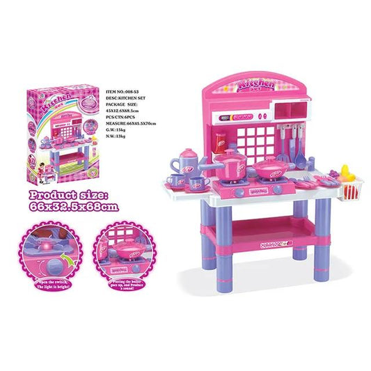 Kitchen Set with Light, Sound, Utensils & Play Food - Evergreen Toy Store