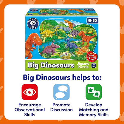 50 Pieces Big Dinosaurs Jigsaw Puzzle - Evergreen Toy Store