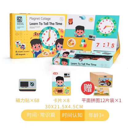 Magnet Puzzle Collage Learn to tell Time - Evergreen Toy Store