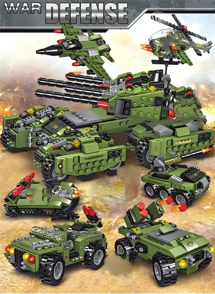 Military 6in1 Tank & Armored Vehicles Building Blocks Set for Boys |791PCS - Evergreen Toy Store