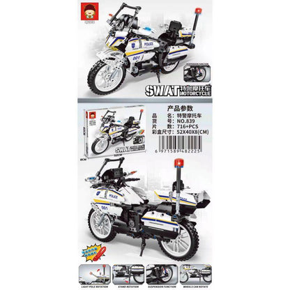 SWAT Motorcycle Model Building Blocks - Evergreen Toy Store
