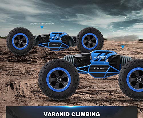 One Click Deformation 4-WD Leopard King Remote Control Car(Blue) - Evergreen Toy Store