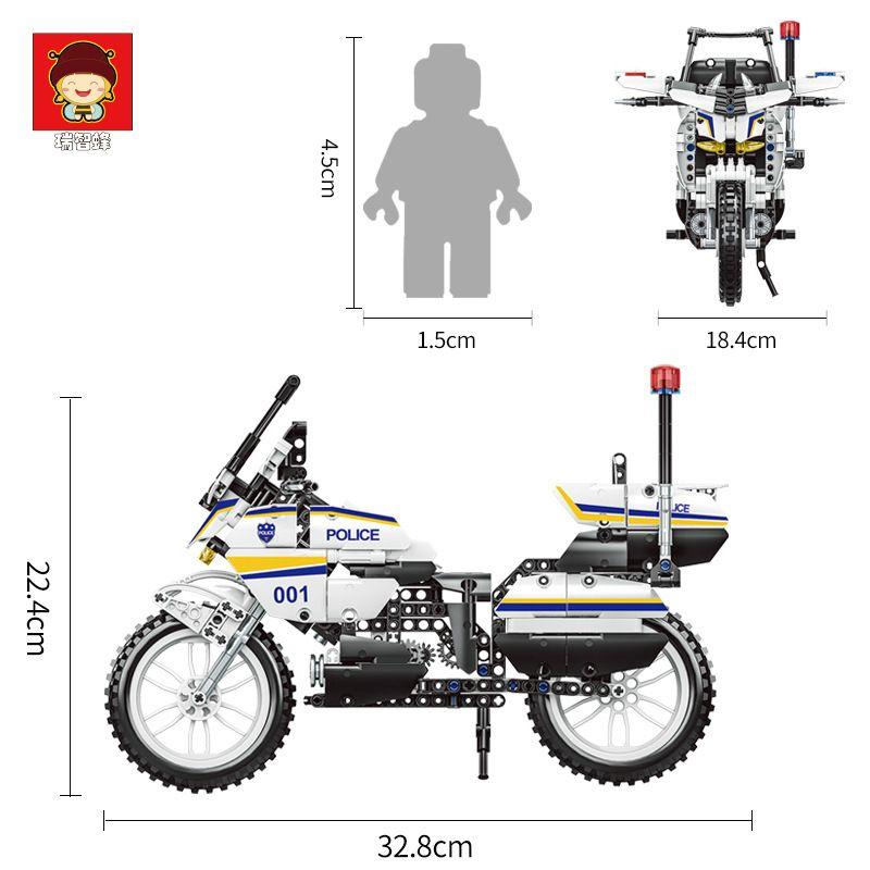 SWAT Motorcycle Model Building Blocks - Evergreen Toy Store