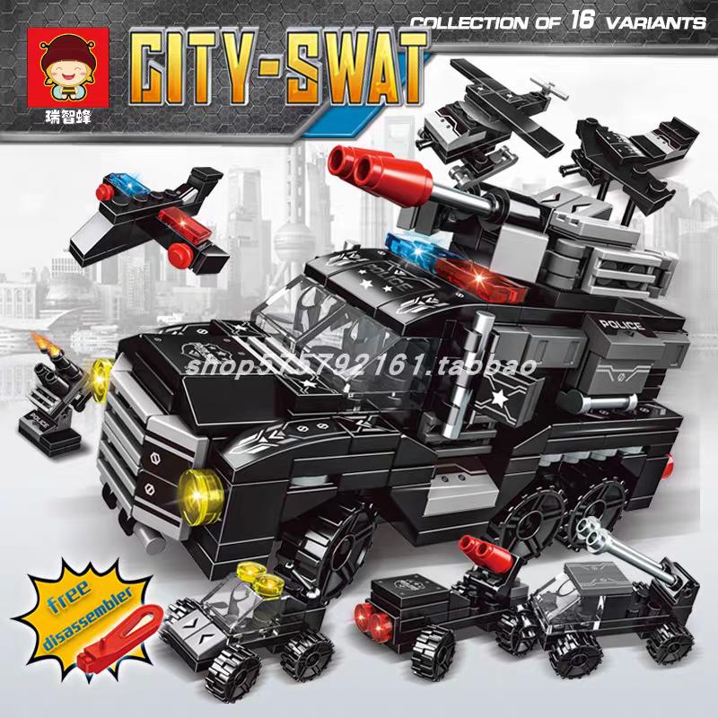Swat Police 16in1 Police Command Truck Building Blocks - Evergreen Toy Store