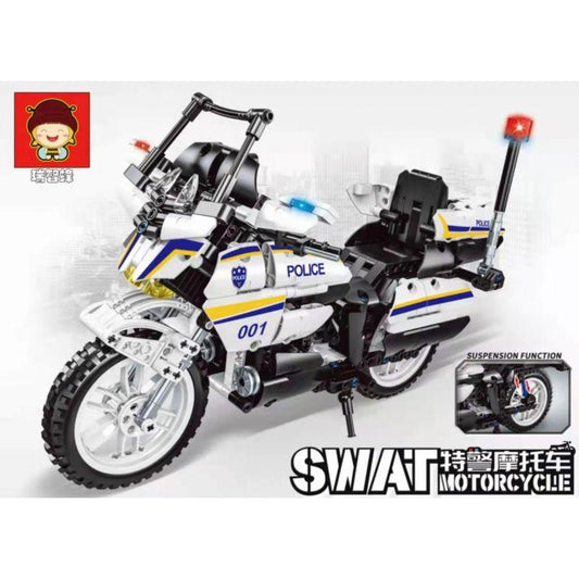 SWAT Motorcycle Model Building Blocks - Evergreen Toy Store