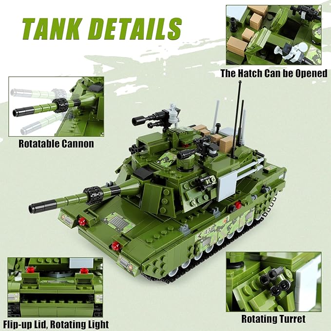 Military 6in1 Tank & Armored Vehicles Building Blocks Set for Boys |791PCS - Evergreen Toy Store