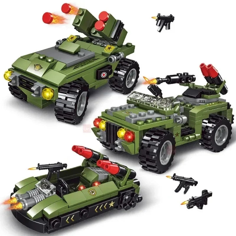 Military 6in1 Tank & Armored Vehicles Building Blocks Set for Boys |791PCS - Evergreen Toy Store