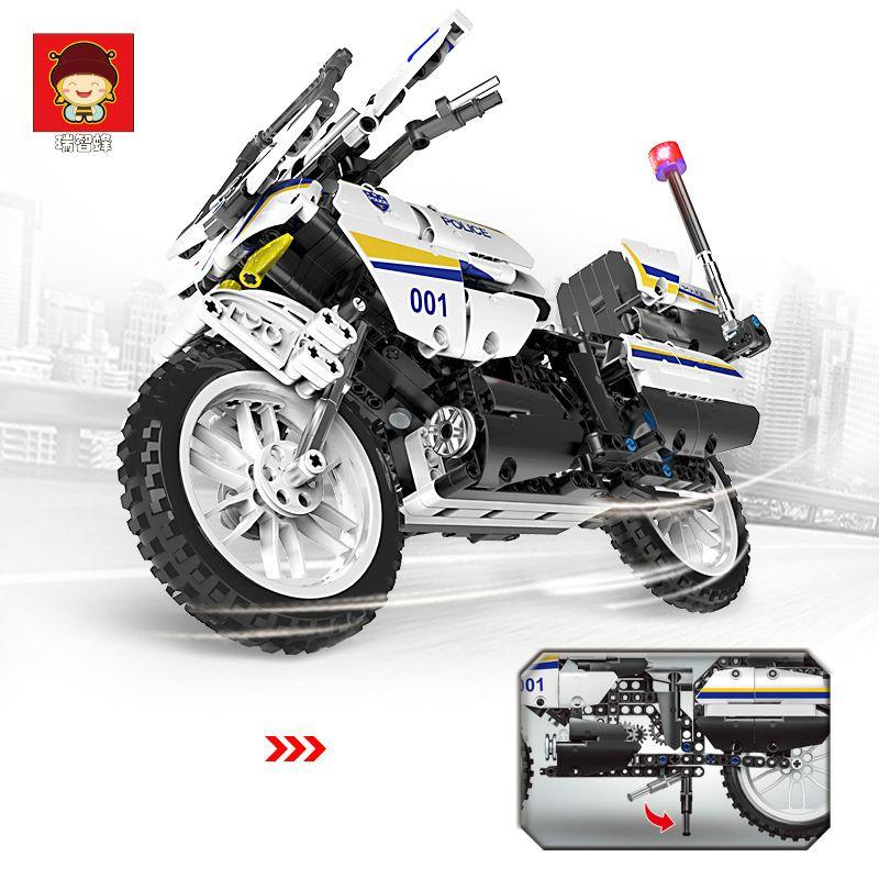 SWAT Motorcycle Model Building Blocks - Evergreen Toy Store