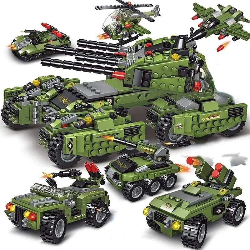 Military 6in1 Tank & Armored Vehicles Building Blocks Set for Boys |791PCS - Evergreen Toy Store